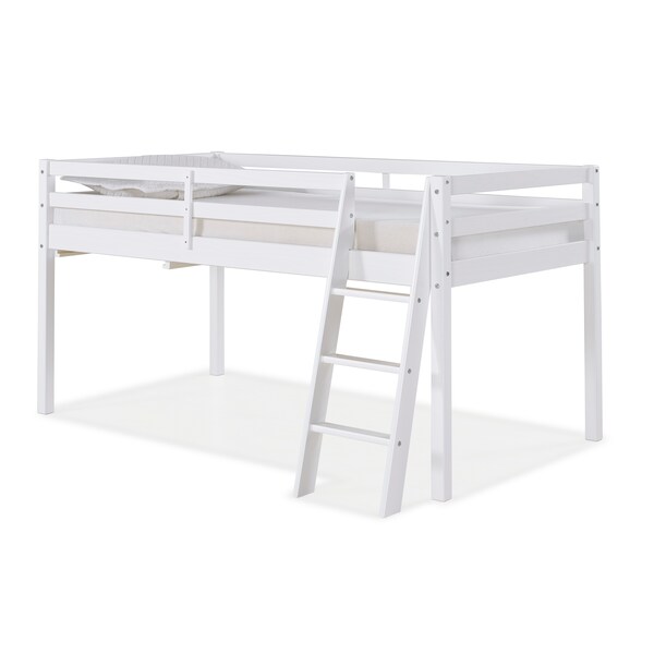 Alaterre Furniture Twin Wood Junior Loft Bed, White, Material: Brazilian Pine (Pinus Taeda and Pinus Elliottis) AJRX10WHA - main